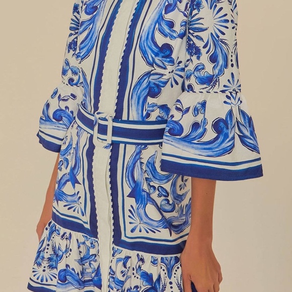 GORGEOUS FARM RIO GARDEN TILES MINI DRESS M - Picture 5 of 7